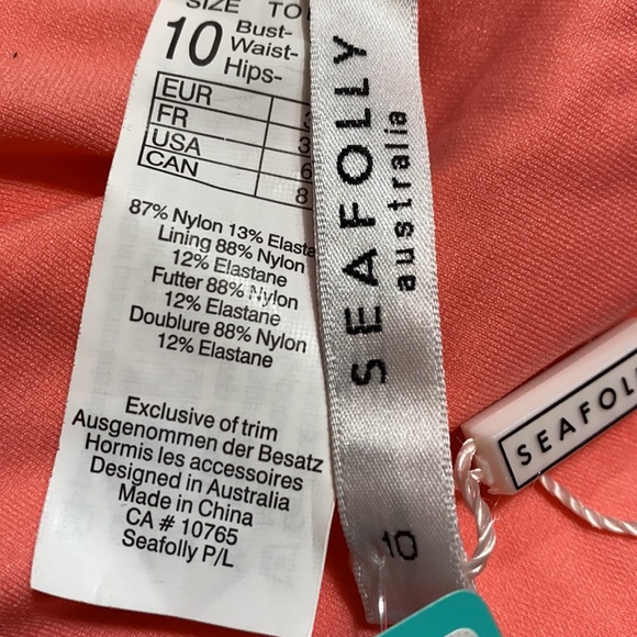 Seafolly Ring Front Maillot One Piece in Peach 6 - Picture 10 of 10